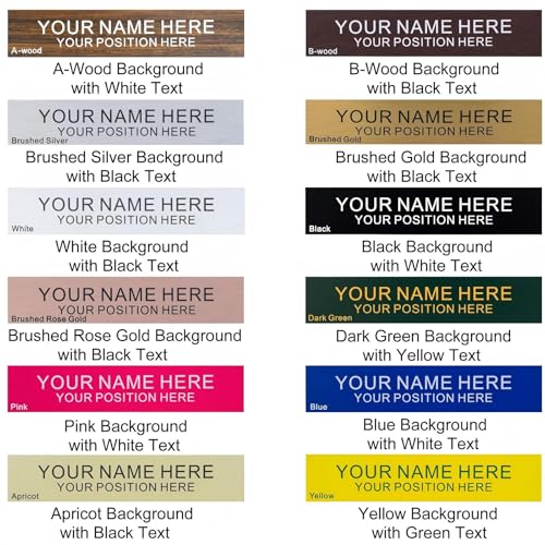 Custom Engraved Name Plate 2x10 Inches with Aluminum Holder for Office Desk or Wall
