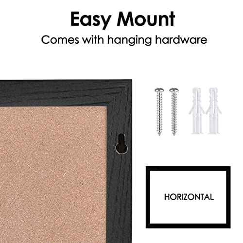 Magnetic Chalkboard Calendar Corkboard, 23.6" x 31.5" Combination Chalk Board Bulletin Board, Blackboard Calendar Cork Combo Board, Black(BK-6080)