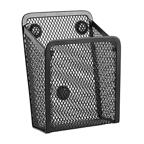 Magnetic Pencil Holder,Mesh Stainless Steel Pen Basket, Metal Writing Utensil Storage Organizer for Whiteboard,Blackboard,Kitchen, Locker, Home, or Office