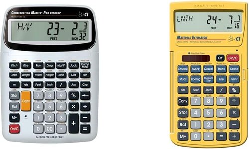 Calculated Industries 44080 Construction Master Pro - Advanced Feet-Inch-Fraction Calculator & Material Estimator in Yellow