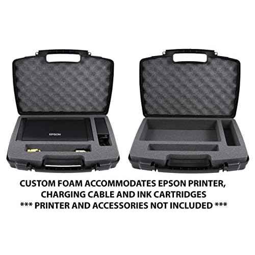 CASEMATIX Travel Case Compatible with Epson WF-100 and WF-110 Wireless Mobile Printer, Ink Cartridges, Power Adapter, Cables