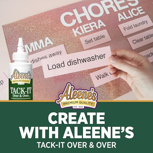 Aleene's Tack-It Over & Over Repositionable Liquid Glue 4 fl oz - Removable Adhesive, Clear, Pack of 1