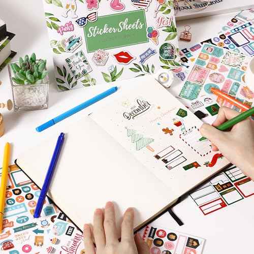 Planner Stickers - Monthly Planner Stickers and Accessories 25 Pages 1500 + Stunning Functional and Colorful Designs, Calendar Sticker Includes Festival Theme Journal Sticker