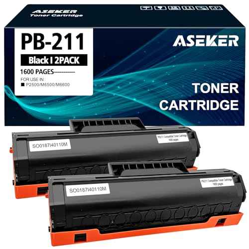 Compatible PB-211 PB211 PB 211 PB-211EV PB 211EV Toner Cartridge 1600 Pages for P2500W P2502W P2207 M6550 M6500NW M6550NW M6600 M6600NW M6602NW M6552 M6552NW M6602N Printers (Black,2-Pack)
