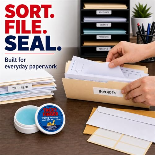 Fingertip Moistener Gel for Money Counting and Paper Handling - 2 Pack