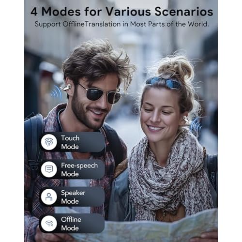 Ai Translation Earbuds Real-Time ? Ear Buds Translators Any Language, Audifonos Traductores Ingl?s Espa?ol, Instant Translating Earbud Devices for Live Global Conversations, Mirror Black