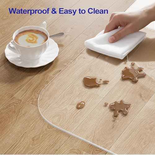 Delamu Office Chair Mat for Hardwood Floor, 30"¡¿48" Office Computer Desk Chair Mat, Clear PVC Heavy Duty Floor Protector Mats for Rolling Chairs