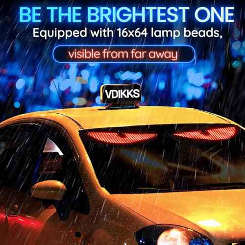 LED Car Sign, Programmable LED Matrix Panel FPCB Flexible Screen Display Animation Message Scrolling Sign APP Control for Cars, Shop, Bar, Party Festival 14.6"x3.6"