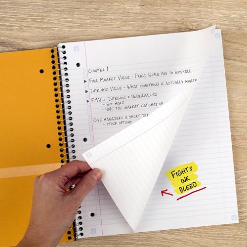 Five Star 3-Subject Spiral Notebook Blue 8.5 x 11 inches, 150 Sheets, College Ruled, Pack of 1