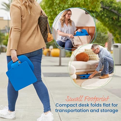 ECR4Kids The Surf Folding Portable Lap Desk, Flexible Seating, Blue