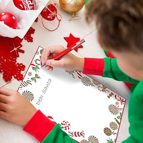 180 Sheets Christmas Stationery Paper Peppermints Candy Canes Stationery Paper Holiday Letter Sheet for Notes Xmas Greeting Cards Invitation Office School Printing, 8.5" x 11"