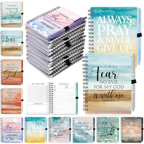 30 Sets / 60 Pcs Christian Christmas Gifts Bulk for Women Christian Notebooks with Bible Verse Pens Prayer Journals Religious Notepad Church Gifts for Men Sunday School Bible Study Supplies