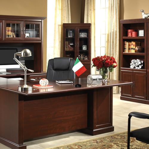 Anley Italy Deluxe Desk Flag Set - 6x4 Inch Miniature Italian Flag with 12" Solid Pole, Vivid Fade-Resistant Colors, Black Base & Spear Top