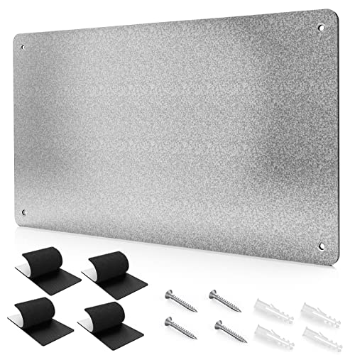 17.7 x 11.8 Inch Magnetic Bulletin Board with Velcro & Screws - Metal Display Board for Wall Refrigerator Classroom - XYK Metallic Pack
