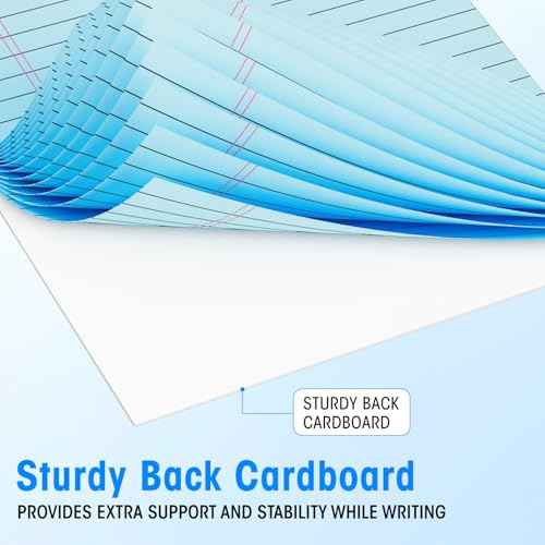 5pcs Legal Pads 8.5 x 11, Notepads 8.5 x 11 Inch,30 Sheets/Pack, Color Note Pads Clear Print Writing Pads of Paper, Memo Pads , Perforate Legal Notepads Paper , Wide Ruled Lined with Sturdy Back