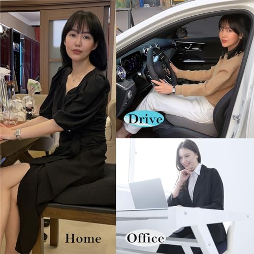 WSGJHB Car Booster Seat Cushion for Short Drivers, Black - Posture & Visibility