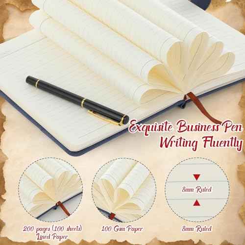 Cholemy 12 Pcs Christmas Leather Journal Gifts Sets for Women Men Employee Coworker Gifts 6 Pcs A5 Life Tree Hardcover Executive Writing Notebooks 6 Pen Teacher Office Business 200 Page(Retro Colors)