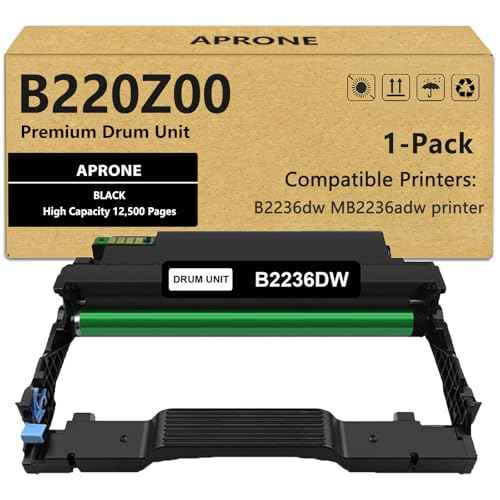 APRONE B2236 B220Z00 Drum Unit Compatible for B2236 Imaging Unit for B2236dw MB2236adw Printer (12500 Pages,1-Pack)