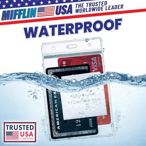 Mifflin-USA Large (L) Vertical ID Badge Holders (Clear, 3x4 inch, 250 Pack), Plastic Nametag Covers with Zipper, Name Tag Holder