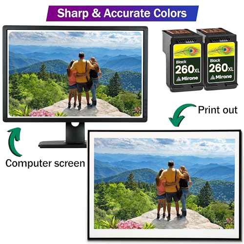 Mirone Compatible Ink Cartridges Replacement for Canon 260 Ink Cartridges 260XL for Canon TS6420 TS6400 Pixma TS5320 PG-260 TS5300 2bk