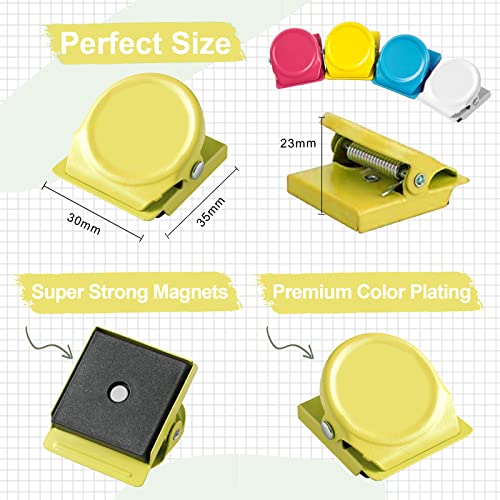 Mi Metty 32 Pack Multicolor Magnetic Clips for Refrigerator Whiteboard Photos