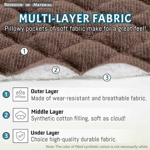 Roytub Stretch Couch Arm Covers, Breathable Armrest Cover for Sofas and Chairs Armrest Cover Keep Home Clean, Scratch-Resistant Sofa Arm Covers Protect and Decorate Your Sofa(Large, Chocolate, 2PCS)