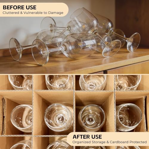 Brown 15x12x10in Glass Moving Boxes with Handles - Pack of 2 for Wine & Kitchenware