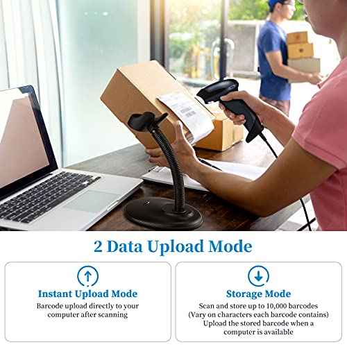 NETUM Bluetooth 1D Barcode Scanner with Stand 2.4G Wireless & Bluetooth & Wired CCD Scanner Gun for Supermarket, Store, Warehouse Handheld Bar Code Reader Work with Windows, Mac,Android, iOS -M6S