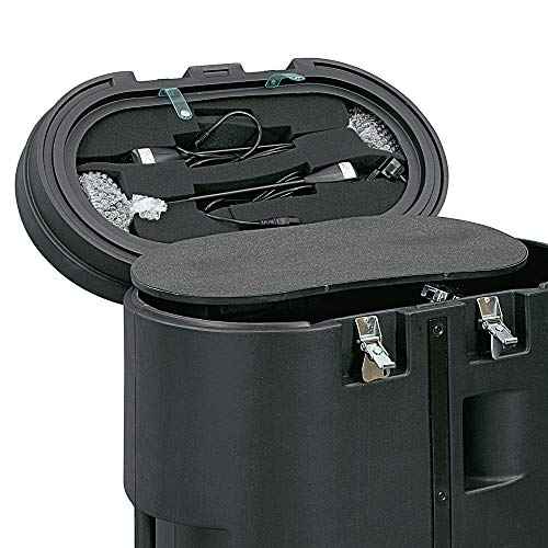 Vispronet Hard PVC Case with Wheels and Removable Lid ? Interior Dimensions are 26.5in x 30.5in x 11in ? Weighs 37lbs and Stands 39in Tall ? Comes with a White Wood Grain Laminated Foldable Tabletop
