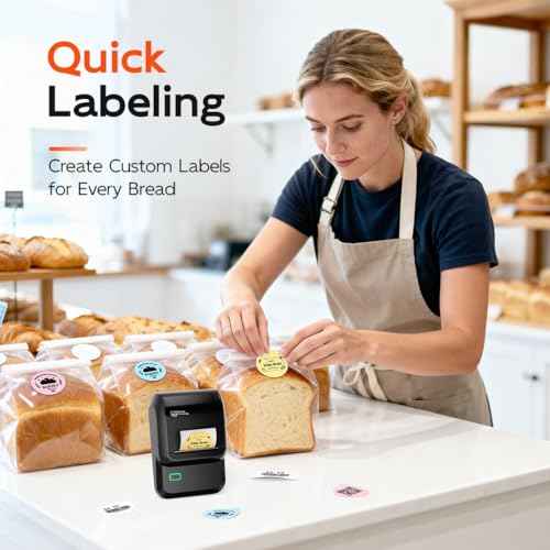 Label Maker Machine with Tape, M100 Bluetooth Thermal Label Maker with 3000 Icons and 400 Templates, Address Barcode Label Printer for Small Business, Home, Office, School, Dark Gray
