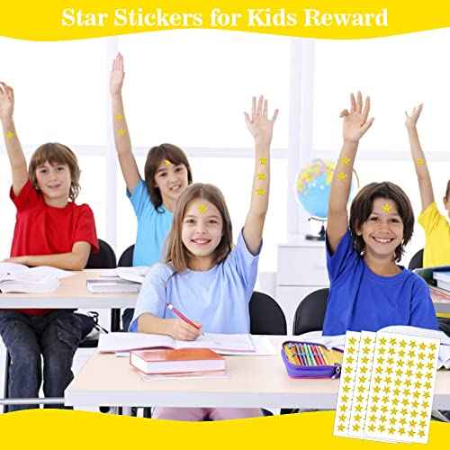 1800 PCS Gold Star Stickers, 30 Sheets Holographic Gold Star Sticker for Kids Reward, Foil Stars Stickers, Small Mini Stars Sticker for School Planner, Behavior Chart, Classroom Teacher Supplies