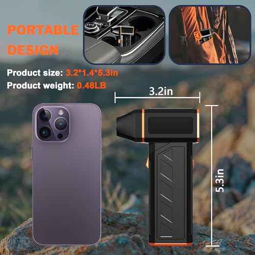 Compressed Air Duster, 130000RPM Electric Air Duster, 3 Gear Adjustable Cordless Air Duster, Compressed Air for Computers, Rechargeable Air Duster for PC, Keyboard and Car (F31-Black)