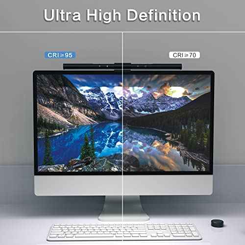 Monitor Light Bar with Remote Control, Light Bar with Auto-Dimming,No Screen Glare Monitor Desk Lamp for Work and Office