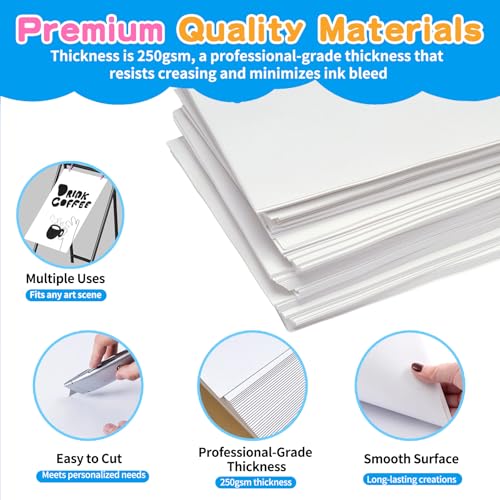 Hixdo White Poster Board 24x36 Inches Pack of 30 Heavyweight Blank Display Sheets
