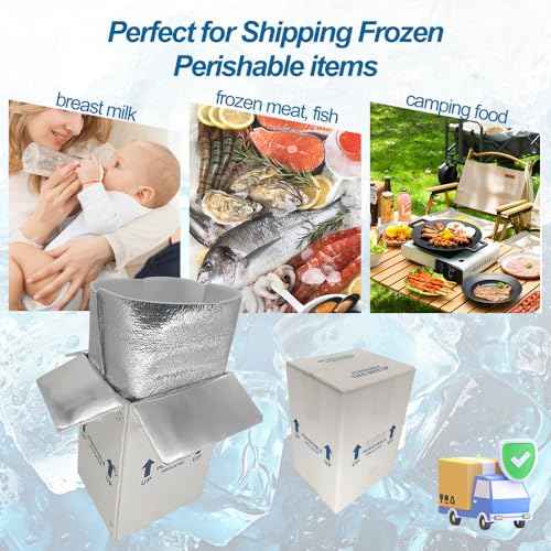 ROTCH Insulated Shipping Boxes with Liners, 8 Pack 7x6x10'', Small Cold Shipping Box Coolers for Perishable Frozen Food, White (T7610-8L-W)