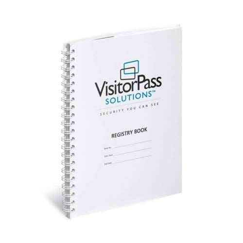 School Visitor Log Book, Spiral-Bound Visitor Badges, Guest Register Book, Carbon Copy - 225 Badges - Neon Yellow