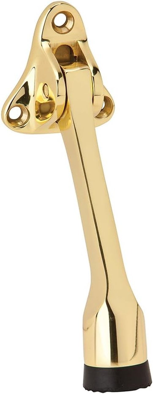Schlage Kick Down Door Holder - Durable Aluminum Design | 4-Inch Height, Bright Brass Finish