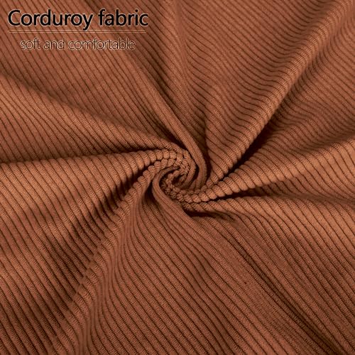 BTOOP Coffee Corduroy School Backpack for Teens & Women, 15.6-Inch Laptop, Large Capacity