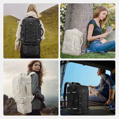 CLUCI Travel Backpack 30L, Waterproof Laptop Backpack Fits 17.3 Inch Laptop, Carry On Backpack with shoe compartment, Durable Expandable Gym, Large Hiking Backpack for Men Women£¨White£©