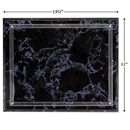 Fine Stationery Black Marble Award Plaque - Slide-In 8.5x11 Certificate or Diploma, Wall Frame