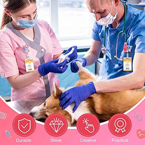 Cindeer 60 Pcs Felt Nurse Badge Reel Retractable Badge Holders Cute Felt Themed Holders with Alligator Clip Holiday Gifts for Doctor Nurse Hospital Teacher Student