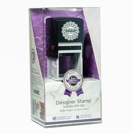 Three Designing Women Custom Designer Self-Inking Stamp (Custom Gift Set)