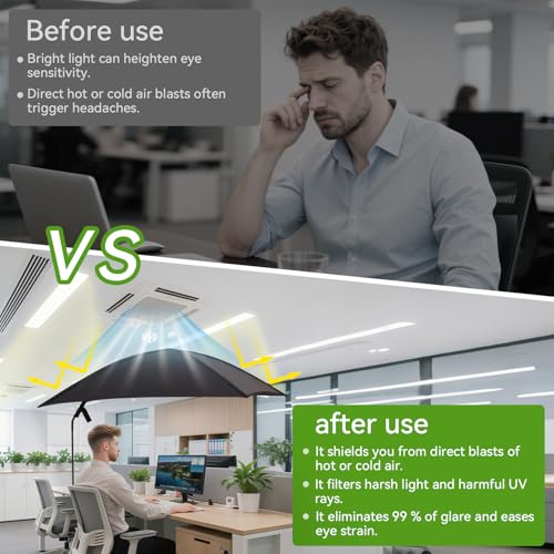Adjustable Cubicle Shade Desk Canopy – 99% Light Blocking Privacy Screen for Partitions