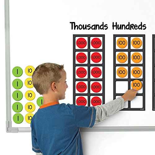 EAI Education Jumbo Magnetic QuietShape¢ç Foam Place Value Disks - Ones to Thousands: Set of 80