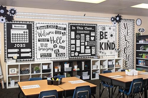 Teacher Created Resources Black Bulletin Board Roll 4ft x 12ft - Reusable, Writable, Easy-Cut Classroom Decor (1 Pack)