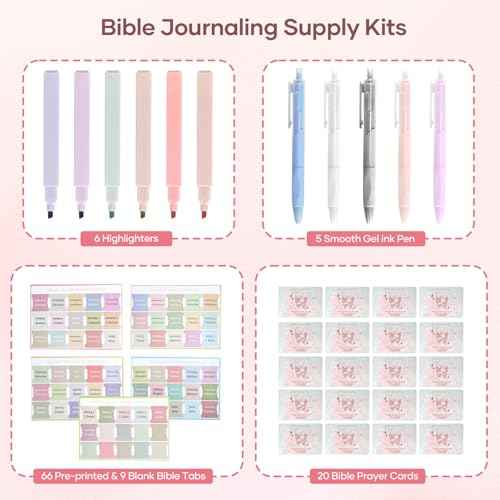 Bible Cover Case for Women, Large Bible Bag with Removable Pencil Case, Water Bottle Pocket and Shoulder Strap for Bible Study Supplies, Church Carrying Journaling Kit, Christian Gift for Women