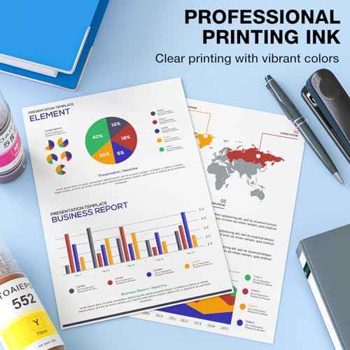 552 Ink Refill Bottles Replacement for Epson T552 Refill Ink Bottles Work with ET-8550 ET-8500 ET8550 ET8500 8550 8500 Printer, 6 Pack (Pigment Black, Color Dye)