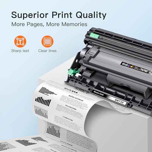E-Z Ink TN760 Toner Cartridge and DR730 Drum Unit Compatible for Brother TN-760 TN730 DR 730 to Use with MFC-L2710DW MFC-L2750DW HL-L2370DW DCP-L2550DW (3 Pack, 2 Toner Cartridge, 1 Drum Unit)
