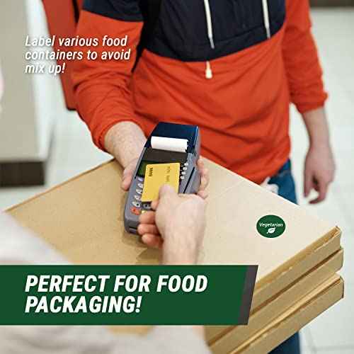 Vegetarian Labels (1.5 inch, Round - 1200 Labels) Vegetarian Food Labels for Meat-Free Meals, Dietary Restrictions, Delis, Restaurants, or Dairy-Free Meals
