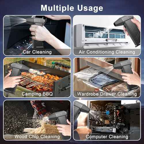 Compressed Air Duster, 180000RPM Super Power Cordless Electric Air Duster, Rechargeable Air Blower Desk Cleaning Kit for Computer Keyboard Home Car Outdoor Dust Removal